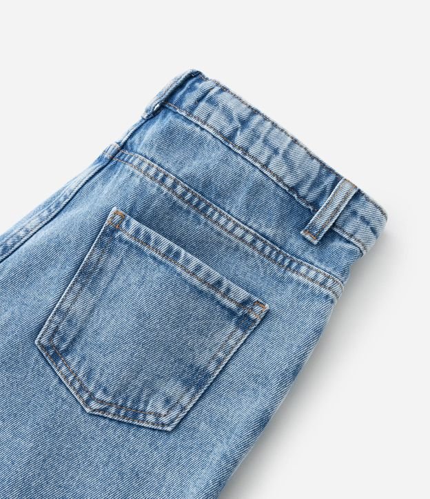 Short Infantil em Jeans com Bordado Borboletas e Barra Desfiada - Tam 5 A 14 Azul 5