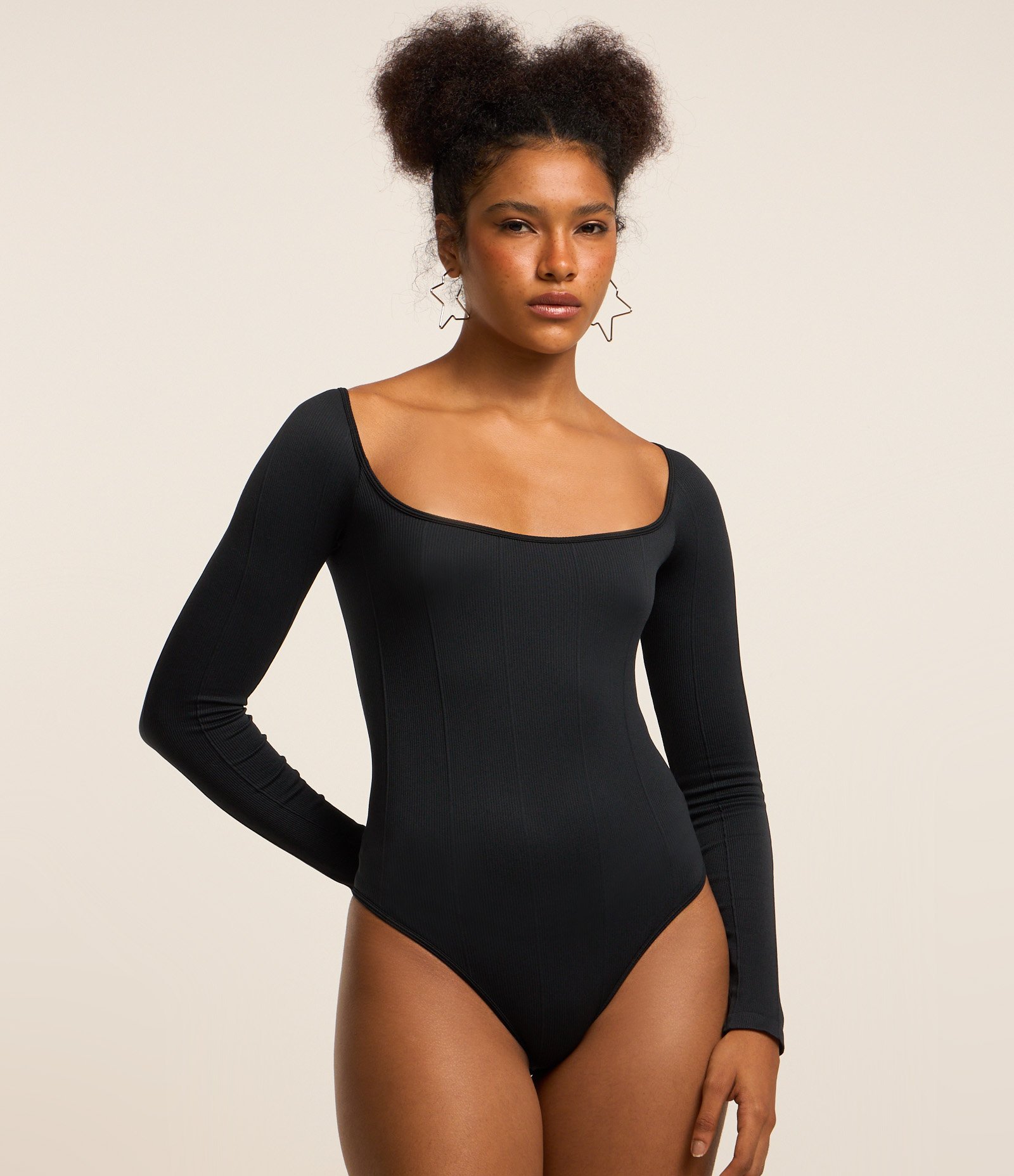 Body Seamless com Recorte e Manga Longa 3