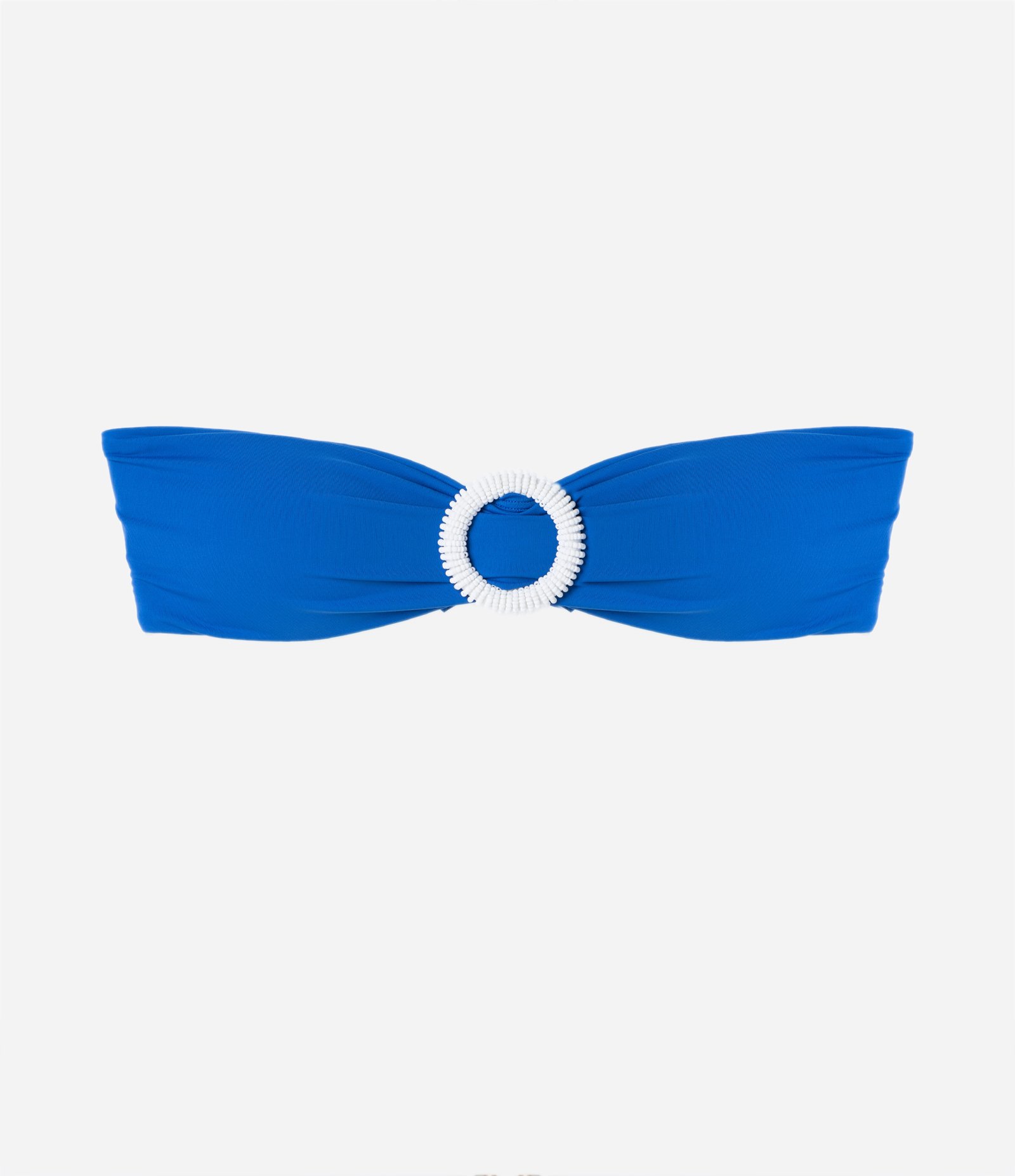 Biquíni Bandeau de Alça Removível em Microfibra com Argola Azul 7