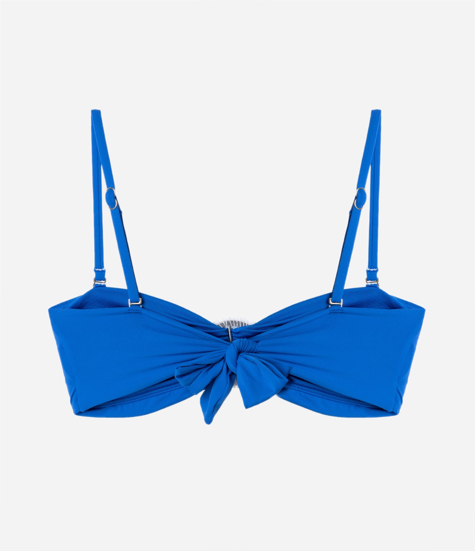 Biquíni Bandeau de Alça Removível em Microfibra com Argola Azul 8
