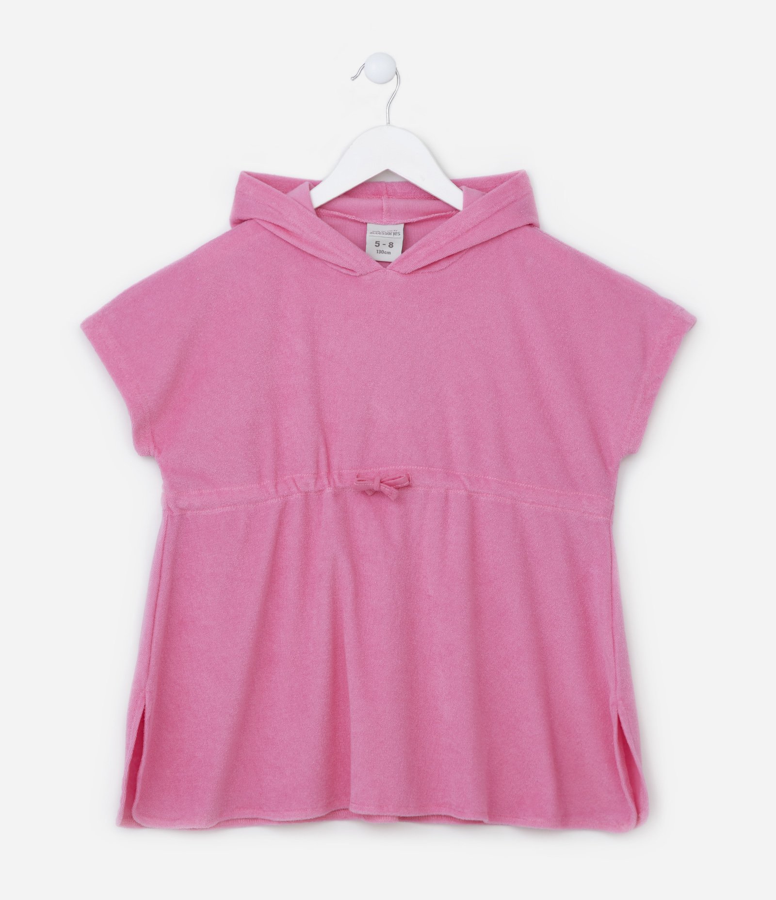 Saida de Praia Infantil Atoalhada com Capuz e Amarração na Cintura - Tam 3 a 16 Anos Rosa 1