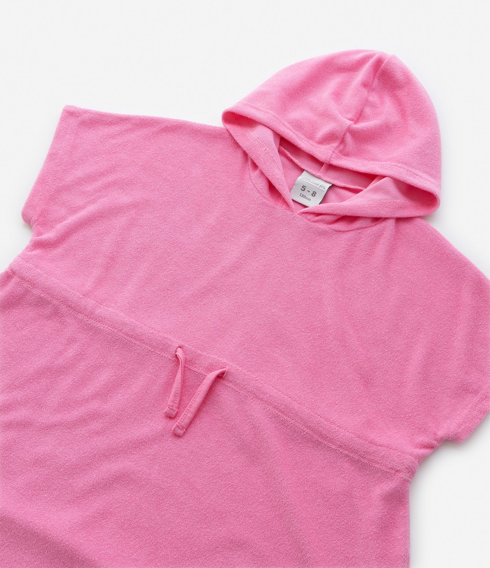 Saida de Praia Infantil Atoalhada com Capuz e Amarração na Cintura - Tam 3 a 16 Anos Rosa 5