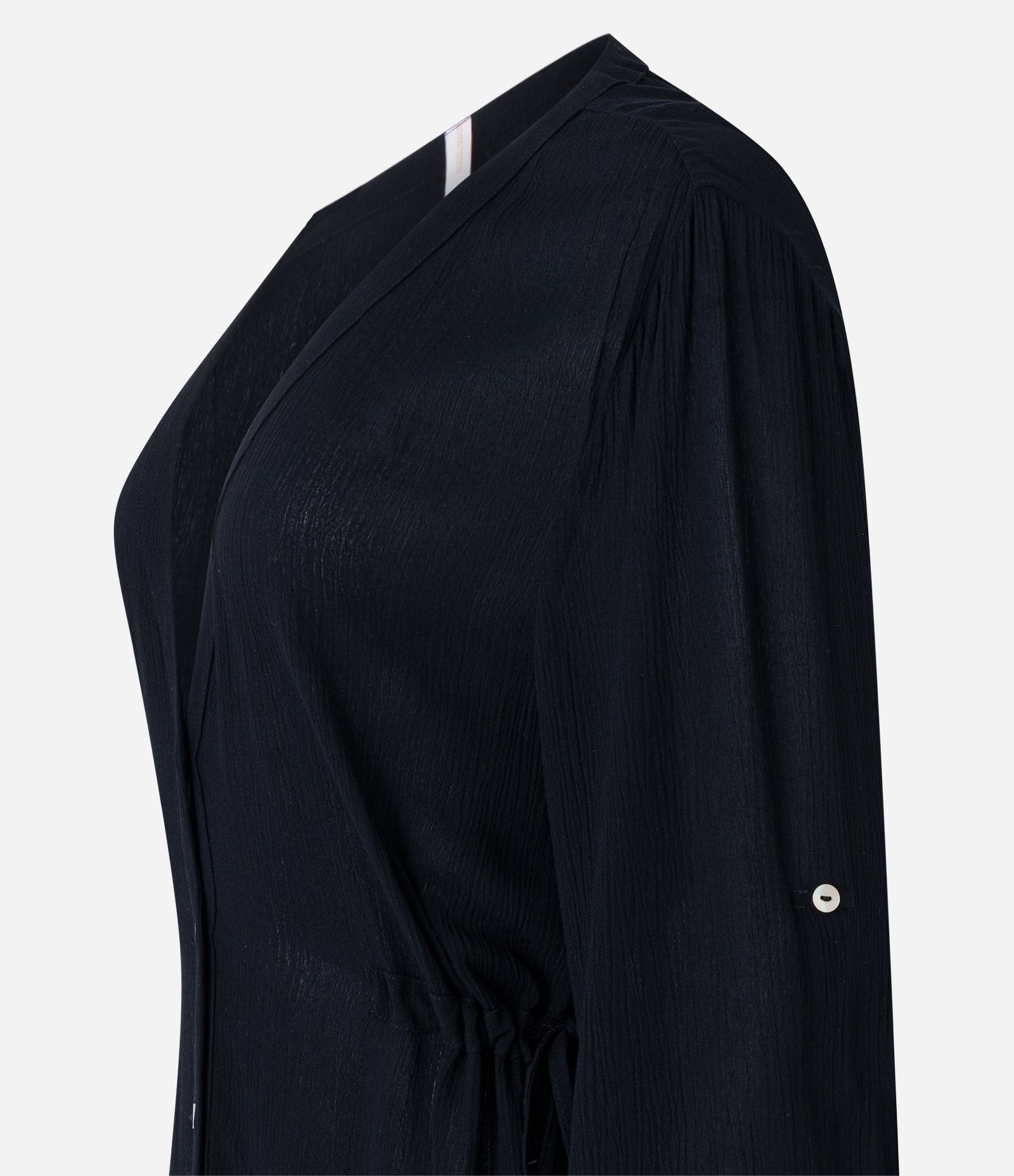 Saída de Praia Bata Maquinetada com Botões e Regulador Lateral Preto 6