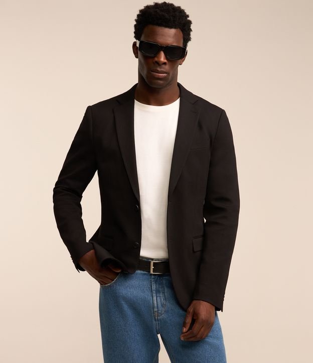 Blazer em Tricoline com Leve Textura