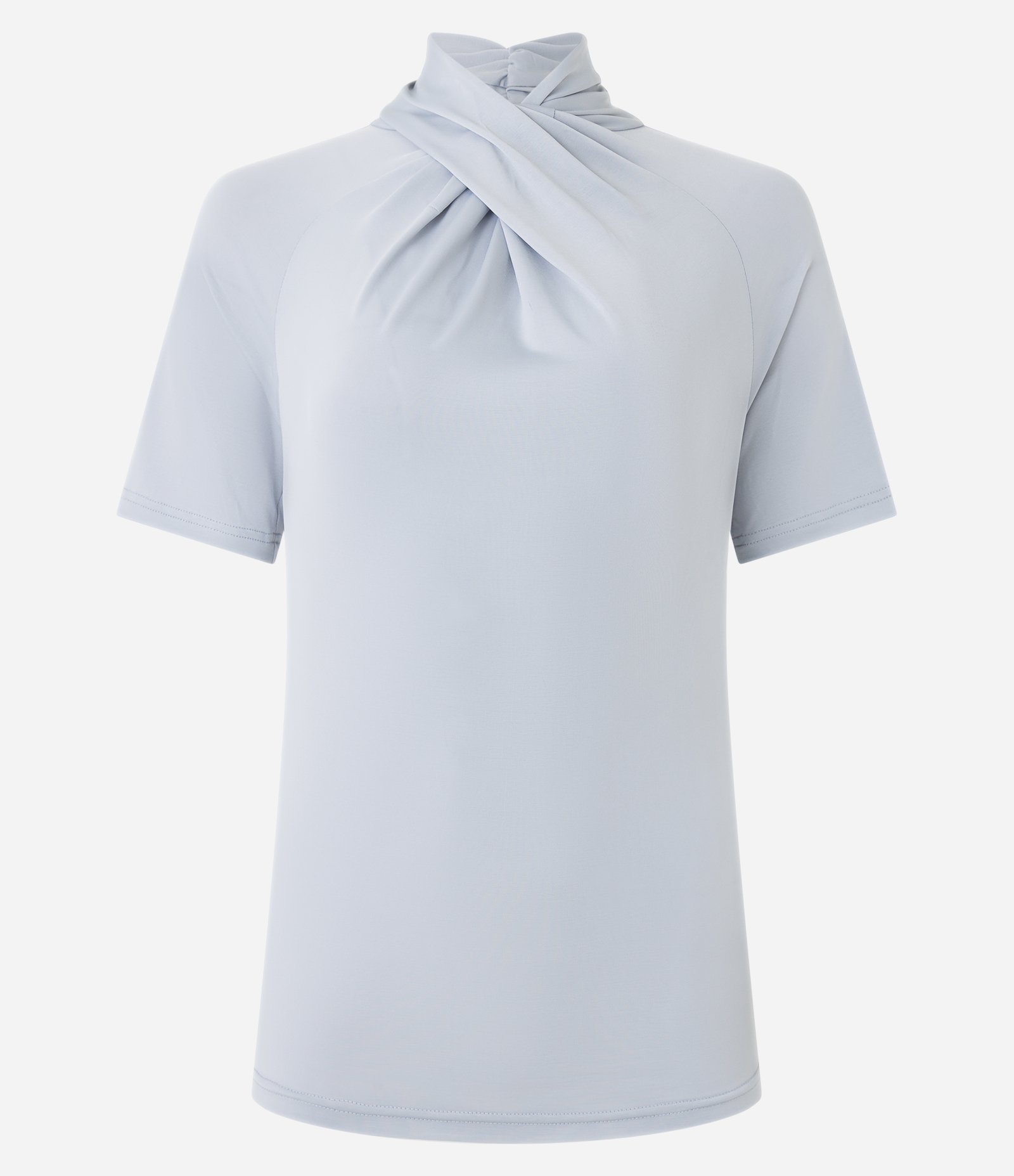Blusa com Detalhe Transpassado na Gola Azul Acinzentado 5