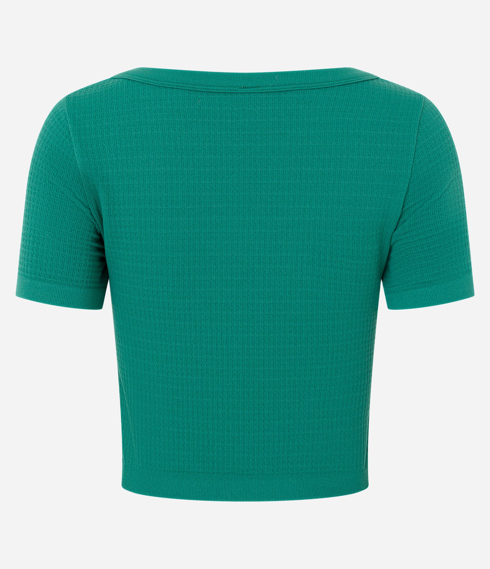 Blusa Cropped Seamless com Textura Waffle Verde 6