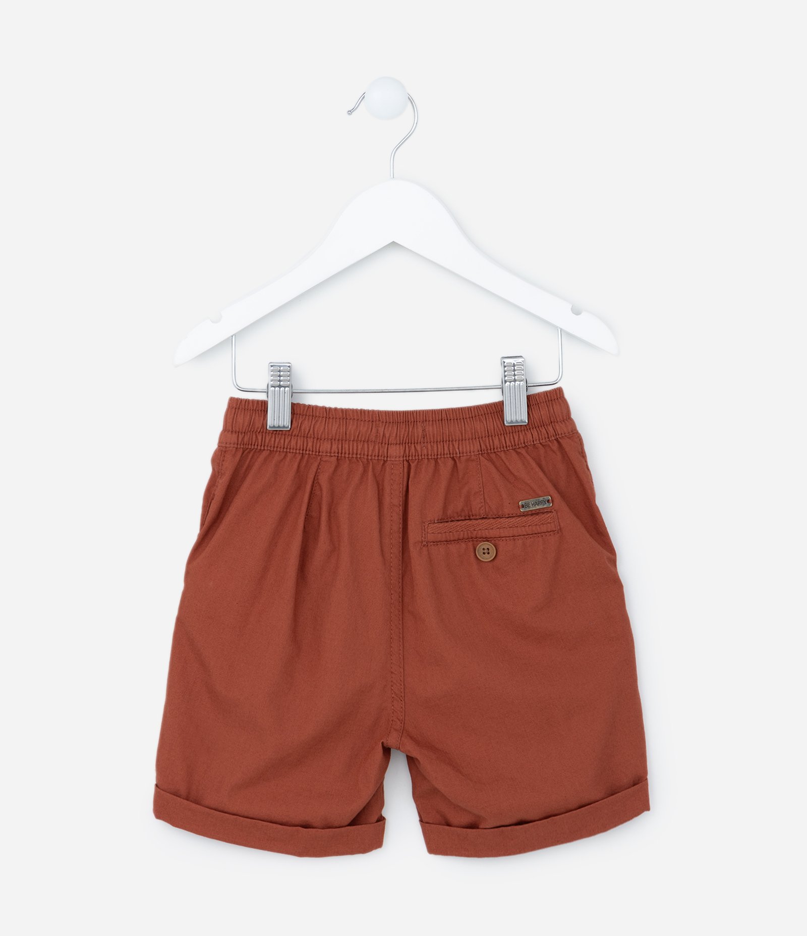Bermuda Infantil em Sarja com Amarração - Tam 1 a 5 anos Marrom 2