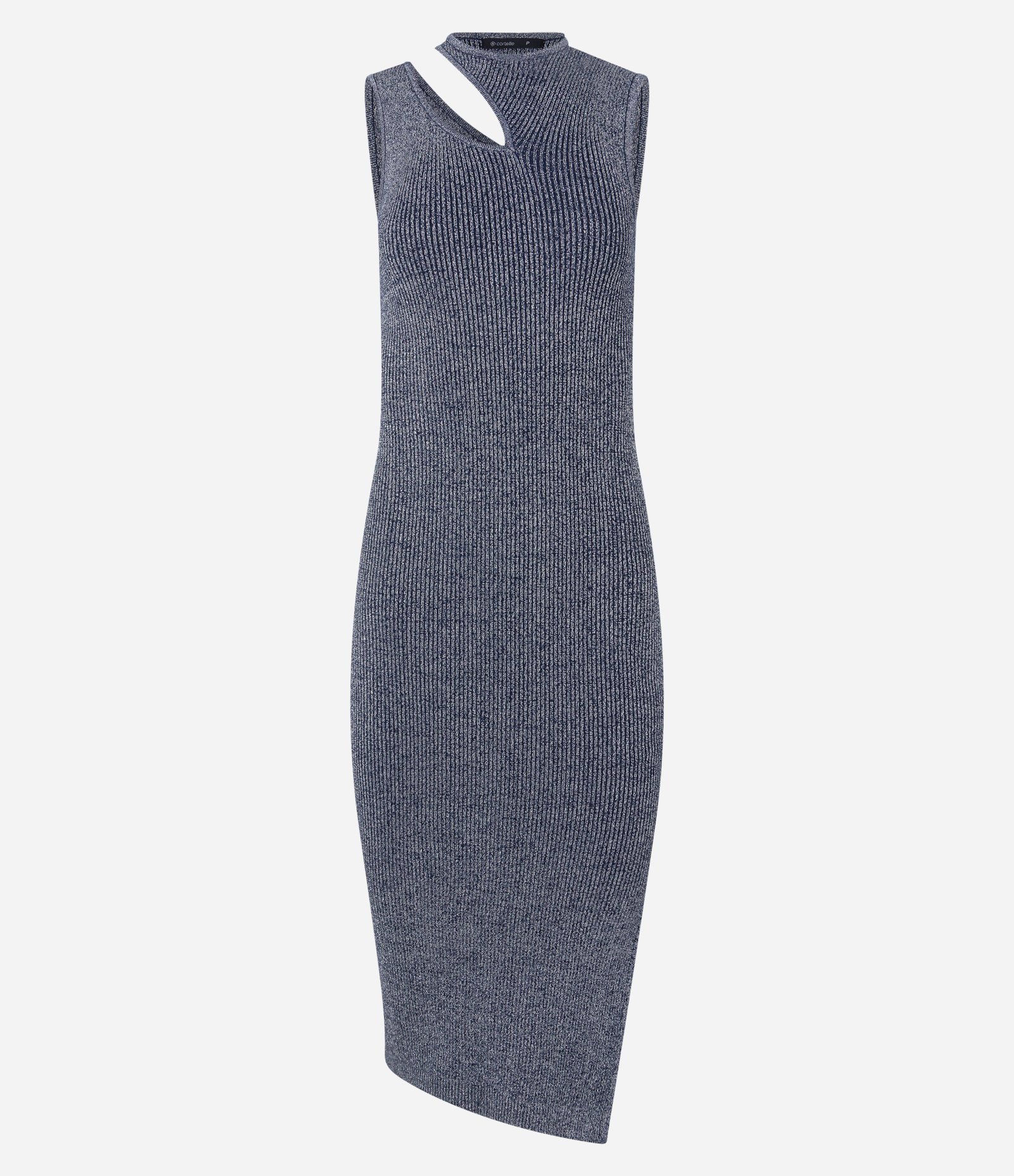 Vestido Midi em Viscose com Recorte Vazado e Fio Metalizado Cinza 7