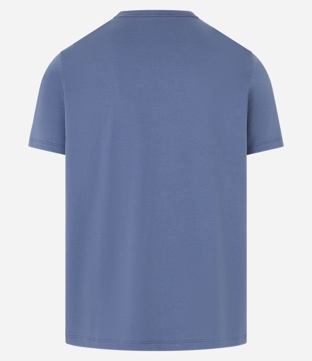 Camiseta Regular em Meia Malha com Manga Curta Azul Médio 7