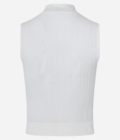 Blusa sem Manga Seamless com Gola Alta e Textura