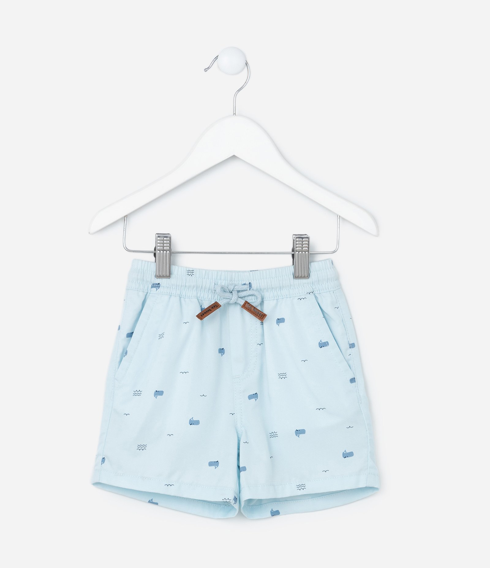 Bermuda Infantil com Estampa de Mini Baleias - Tam 1 a 5 Anos Azul 1