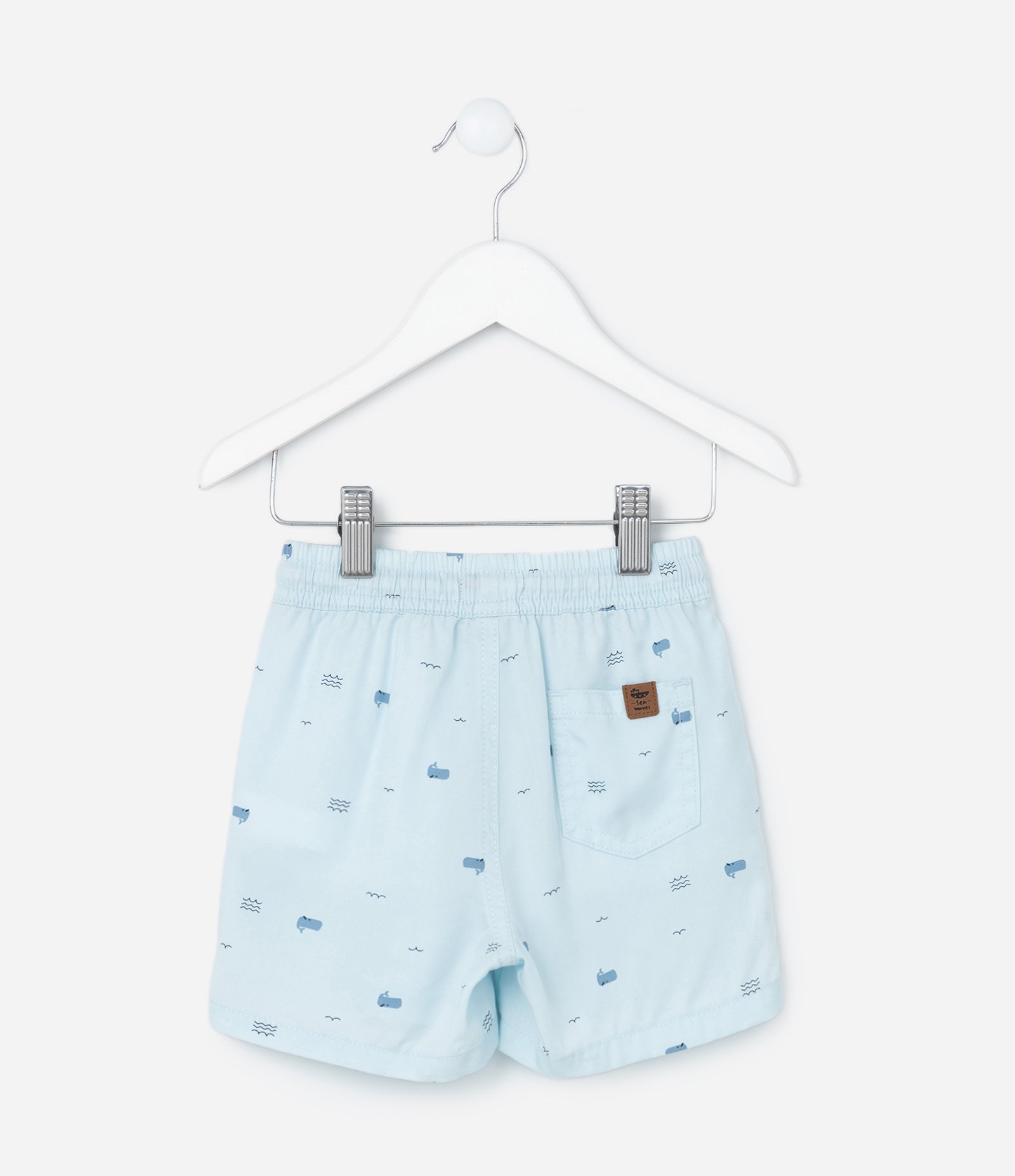 Bermuda Infantil com Estampa de Mini Baleias - Tam 1 a 5 Anos Azul 2