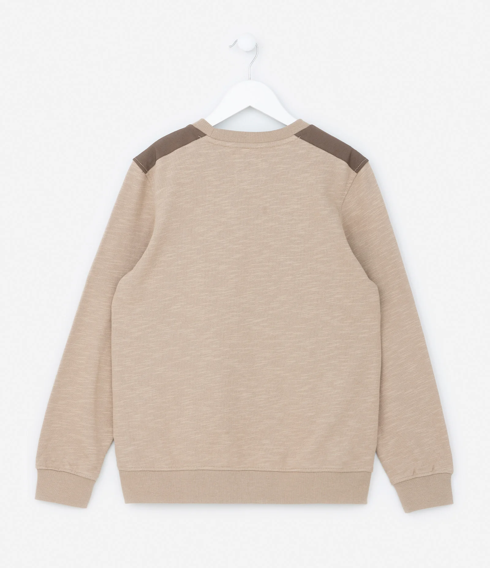 Blusão com Bolsinho e Recortes no Ombro - Tam 5 a 14 anos Bege 2