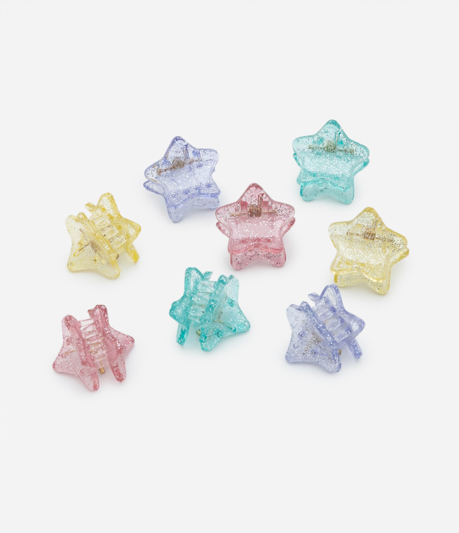 Kit 08 Mini Piranhas Infantis de Estrelas com Glitter Multicores 2