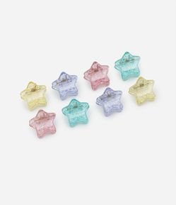 Kit 08 Mini Piranhas Infantis de Estrelas com Glitter