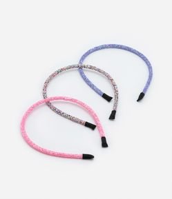 Kit 03 Tiaras Infantil com Brilho - Tam U