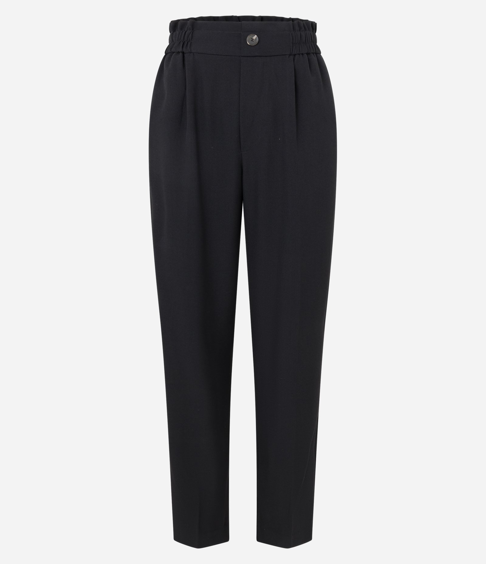 Calça Cenoura Alfaiatada com Cós Elástico e Pregas Preto 5