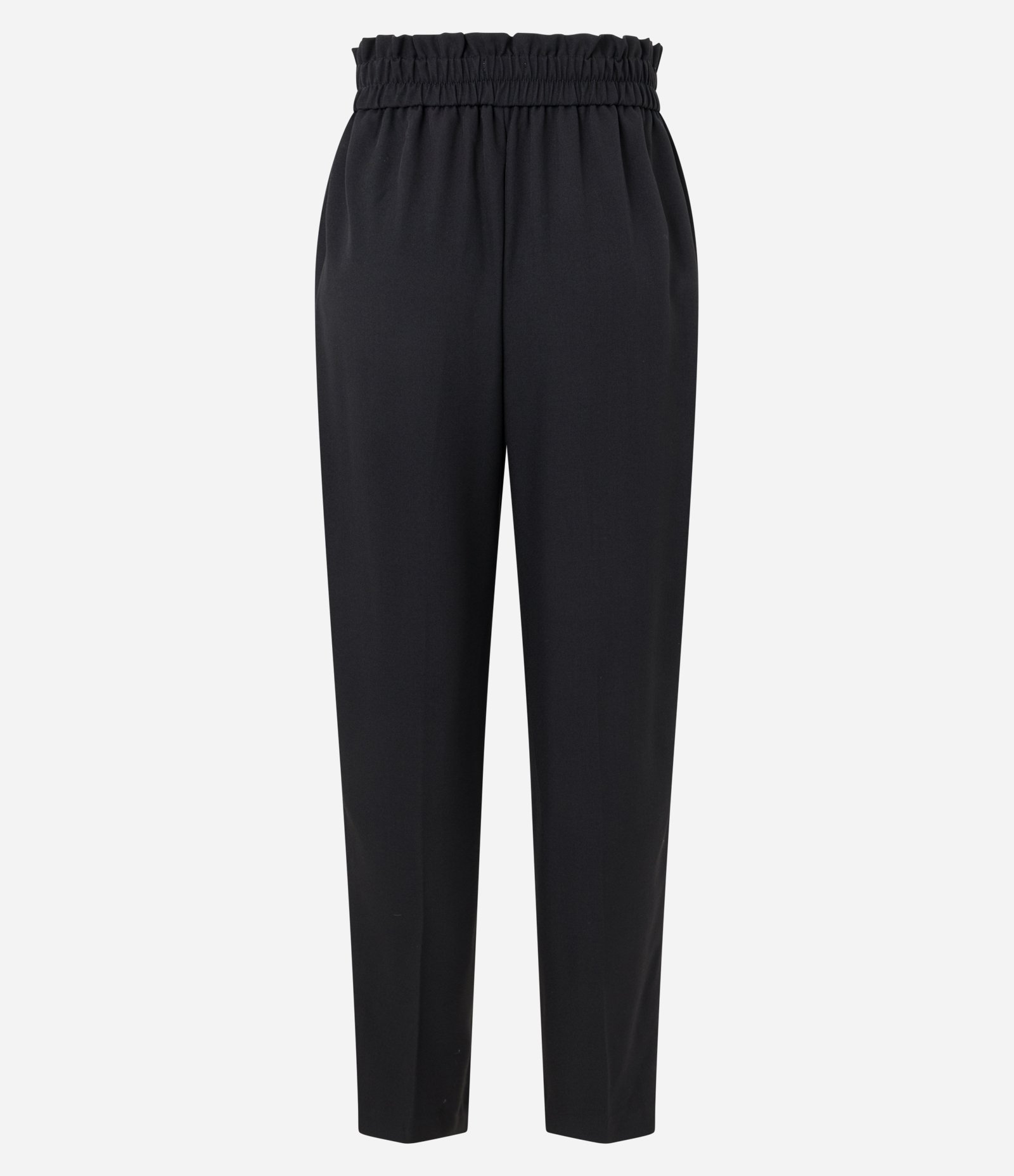 Calça Cenoura Alfaiatada com Cós Elástico e Pregas Preto 6
