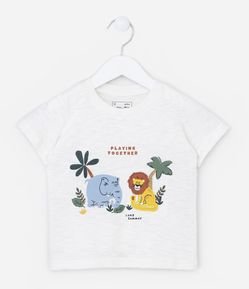 Camiseta Infantil em Algodão Estampa Animais - Tam 1 a 5 anos