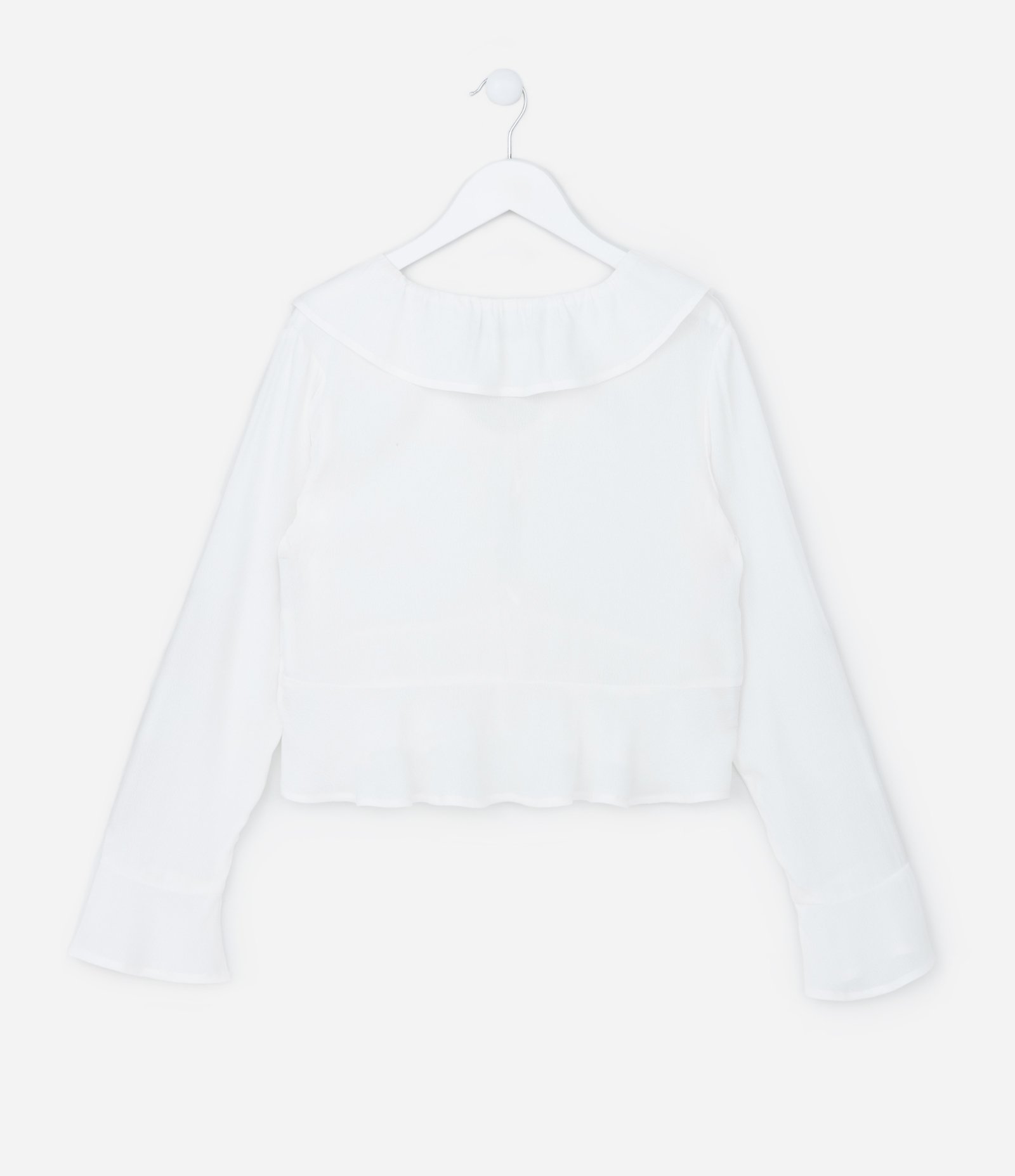 Cardigan Infantil em Viscose com Gola em Babado e Amarração - Tam 5 a 14 anos Branco 2
