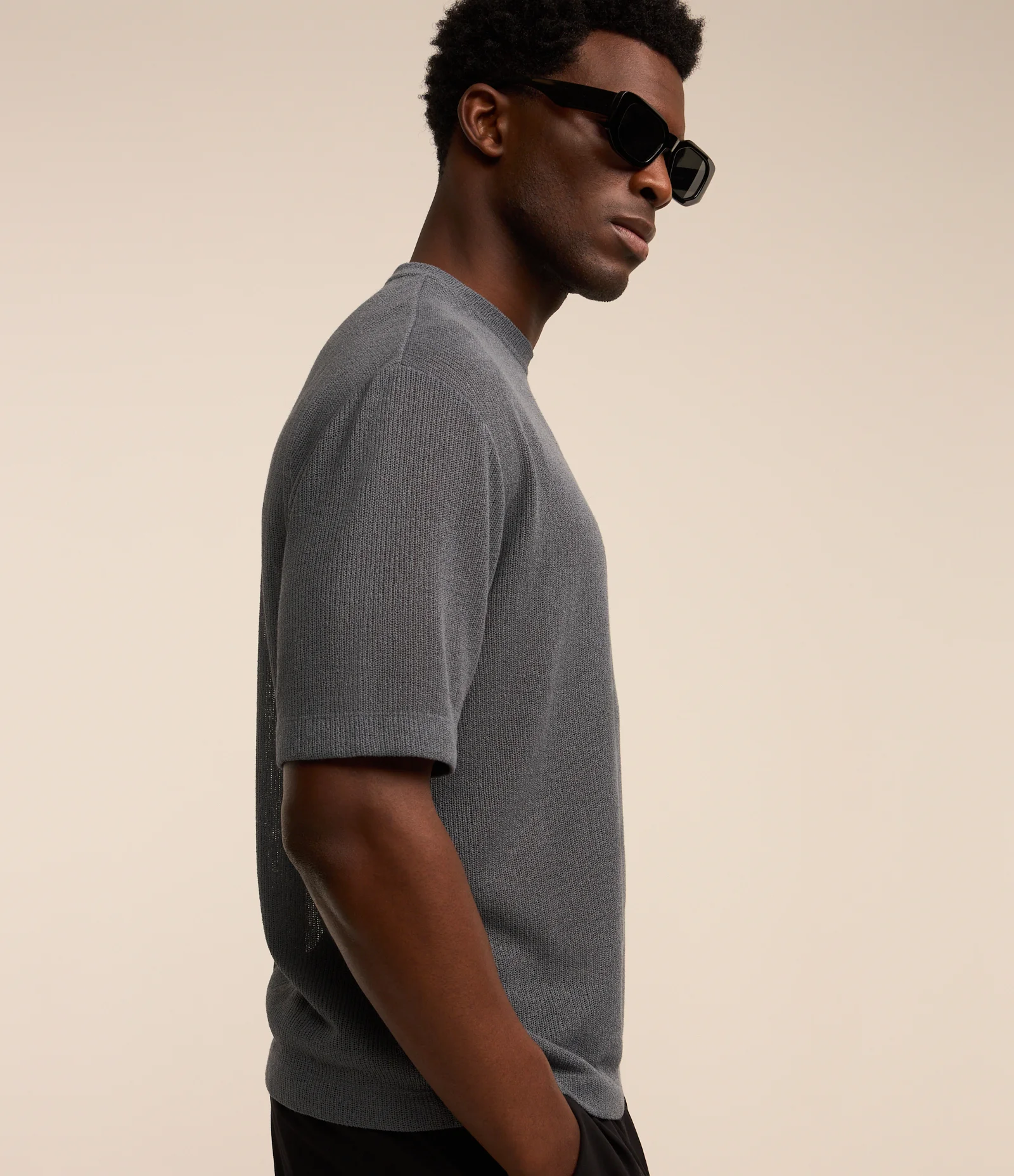 Camiseta Boxy em Tricô Vazado 5