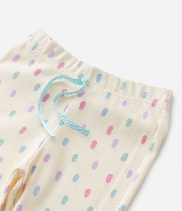 Pijama Longo Infantil em Ribana Poá com Borboleta Brilhosa - Tam 1 a 4 Anos Bege 4