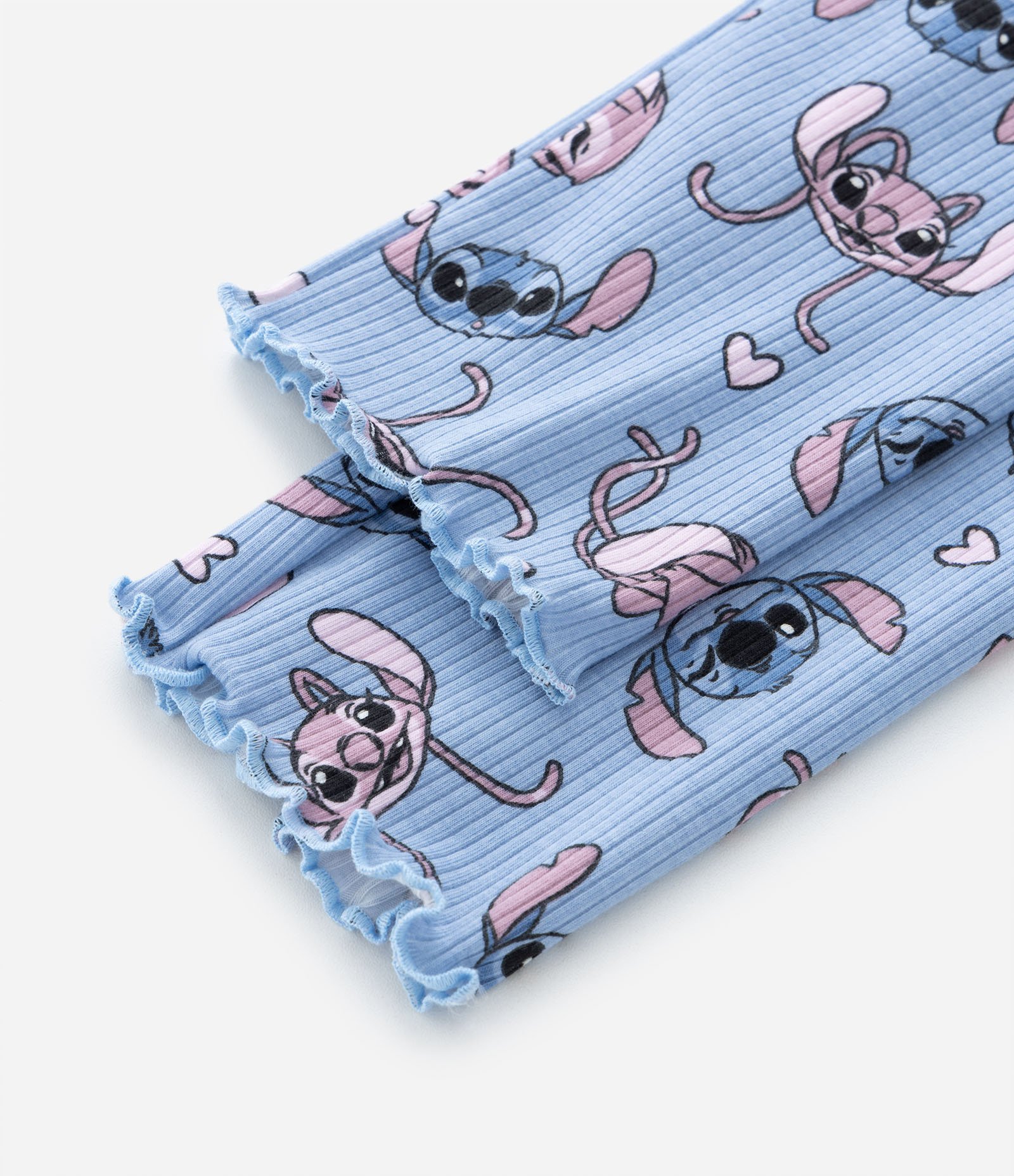Pijama Infantil Caneladinho com Estampa do Stitch - Tam 5 a 14 anos Azul 4