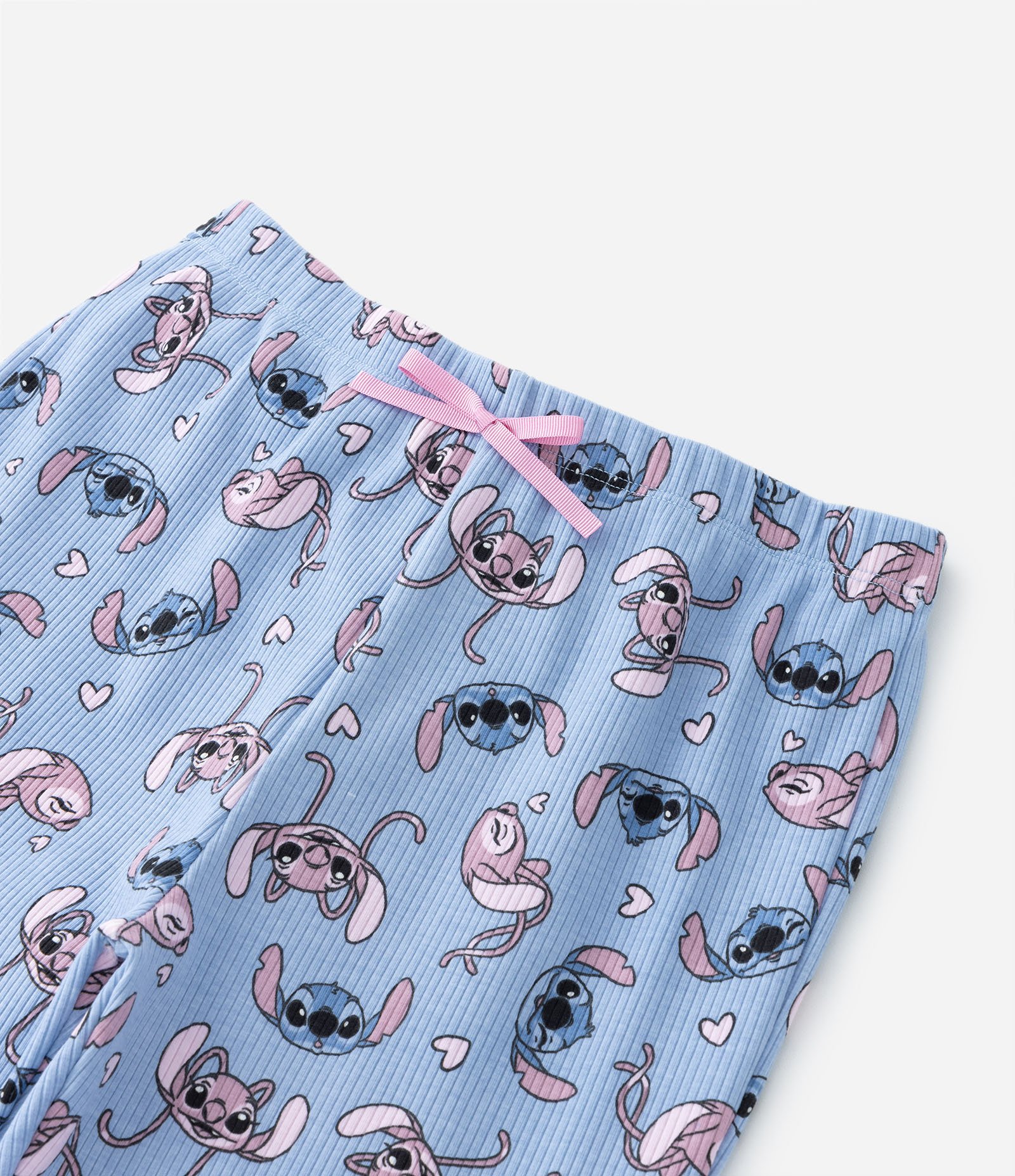 Pijama Infantil Caneladinho com Estampa do Stitch - Tam 5 a 14 anos Azul 7