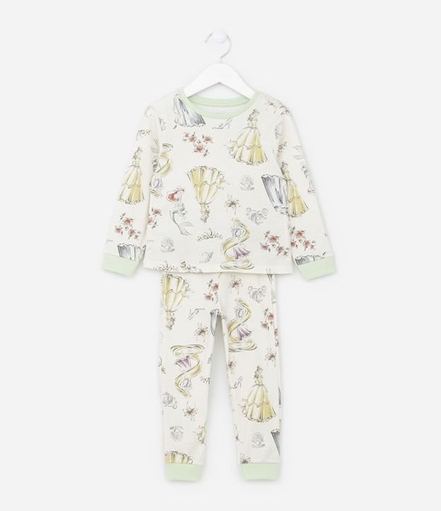 Pijama Infantil em Ribana com Estampa Princesas da Disney - Tam 2 a 4 anos