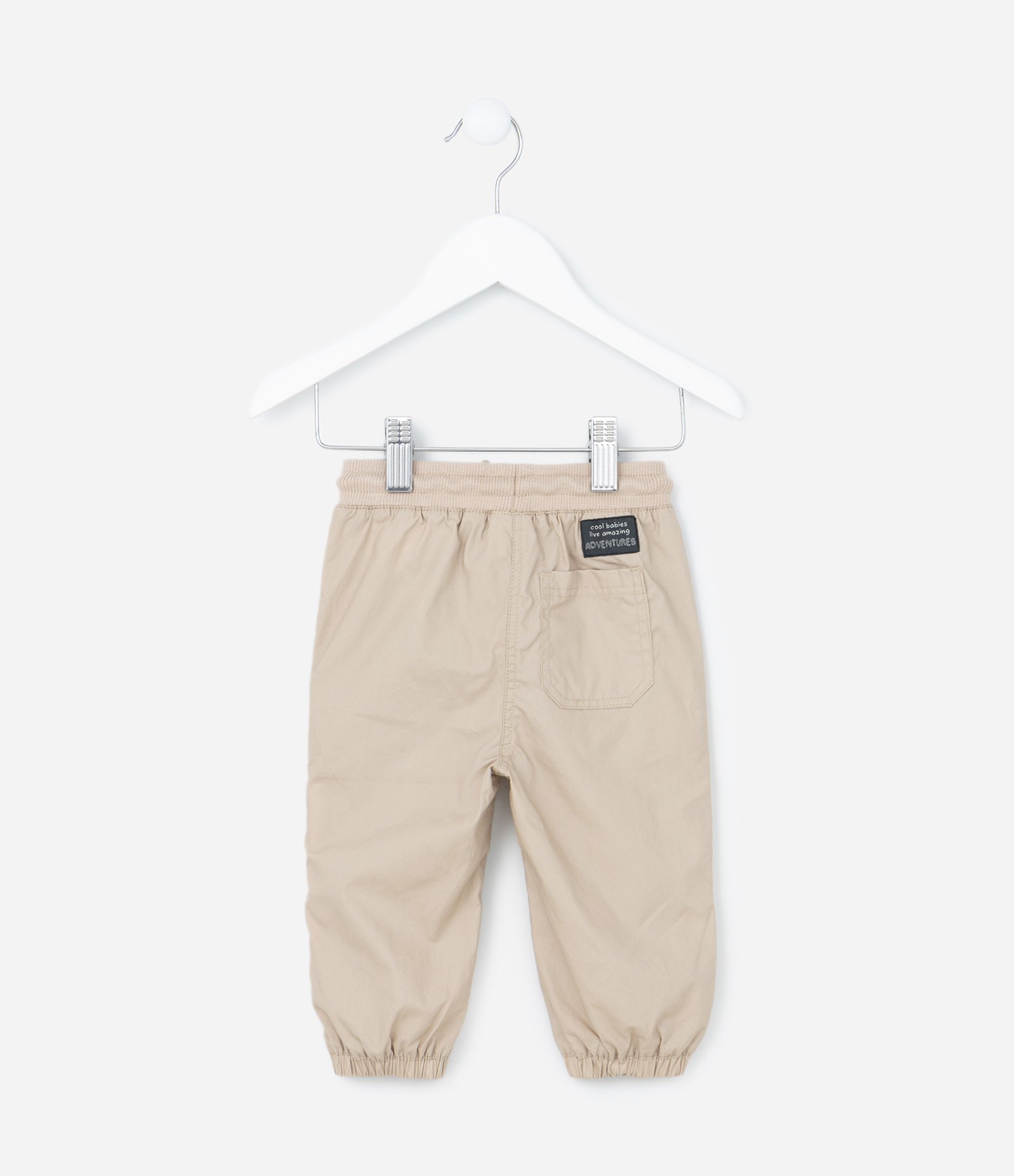 Calça Jogger Infantil em Sarja - Tam 0 a 18 meses Bege 2