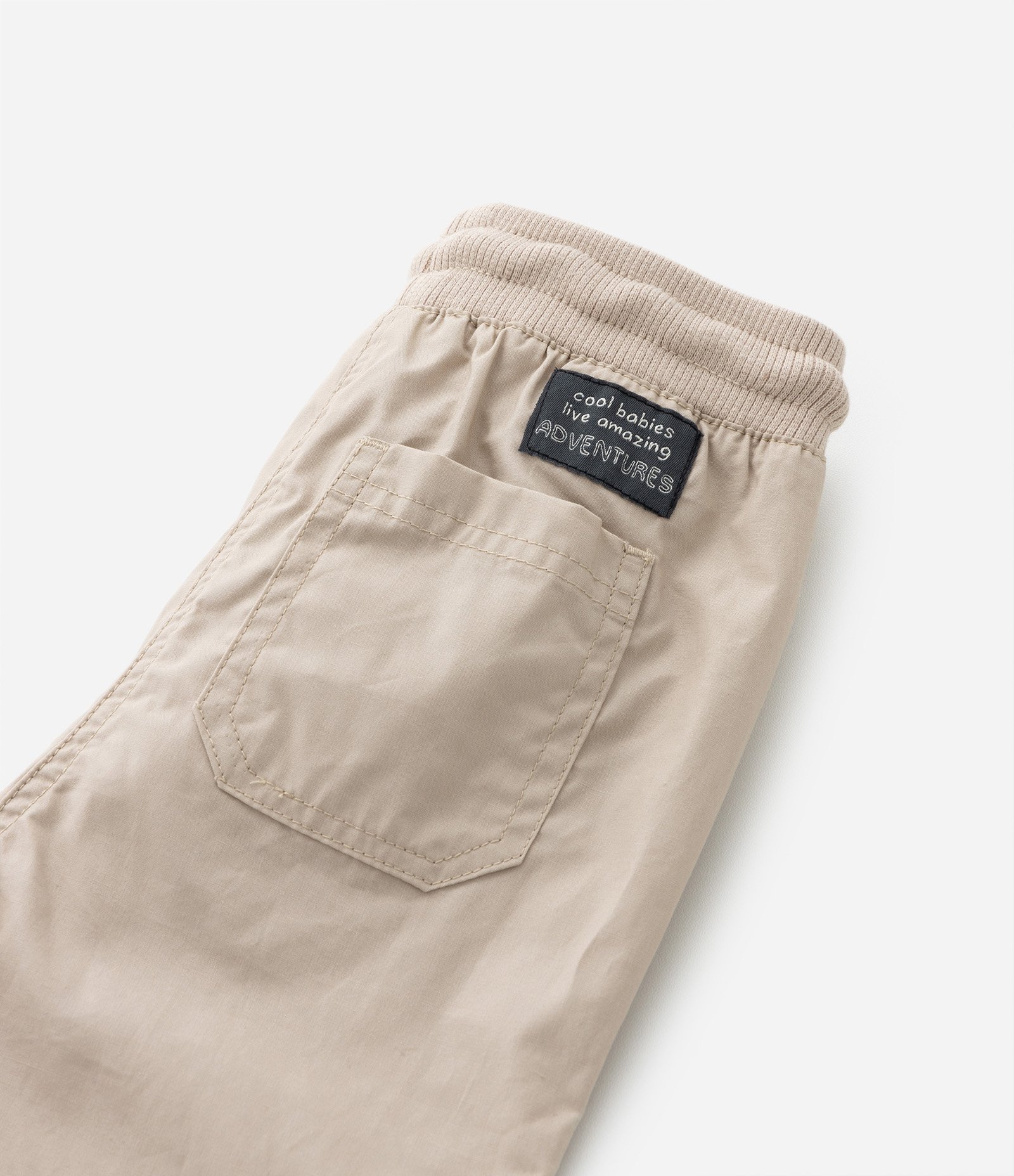 Calça Jogger Infantil em Sarja - Tam 0 a 18 meses Bege 7