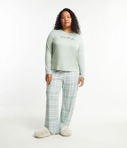 Pijama Longo em Viscose Xadrez Curve & Plus Size