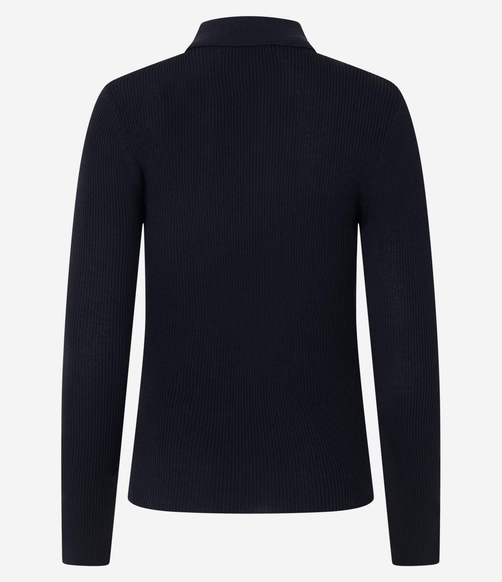 Suéter em Viscose com Gola Lapela e Abotoamento Preto 7