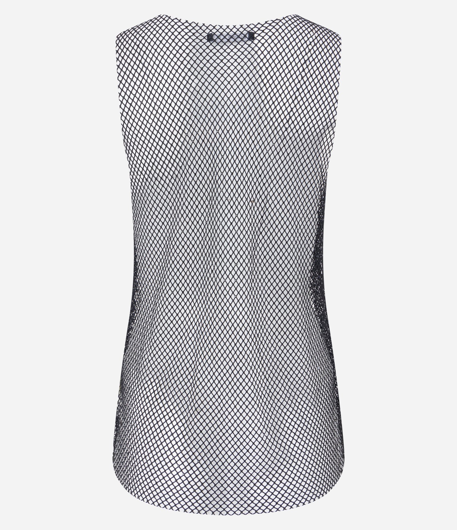 Blusa Regata em Tela com Alça Média e Transparência sem Forro Preto 7