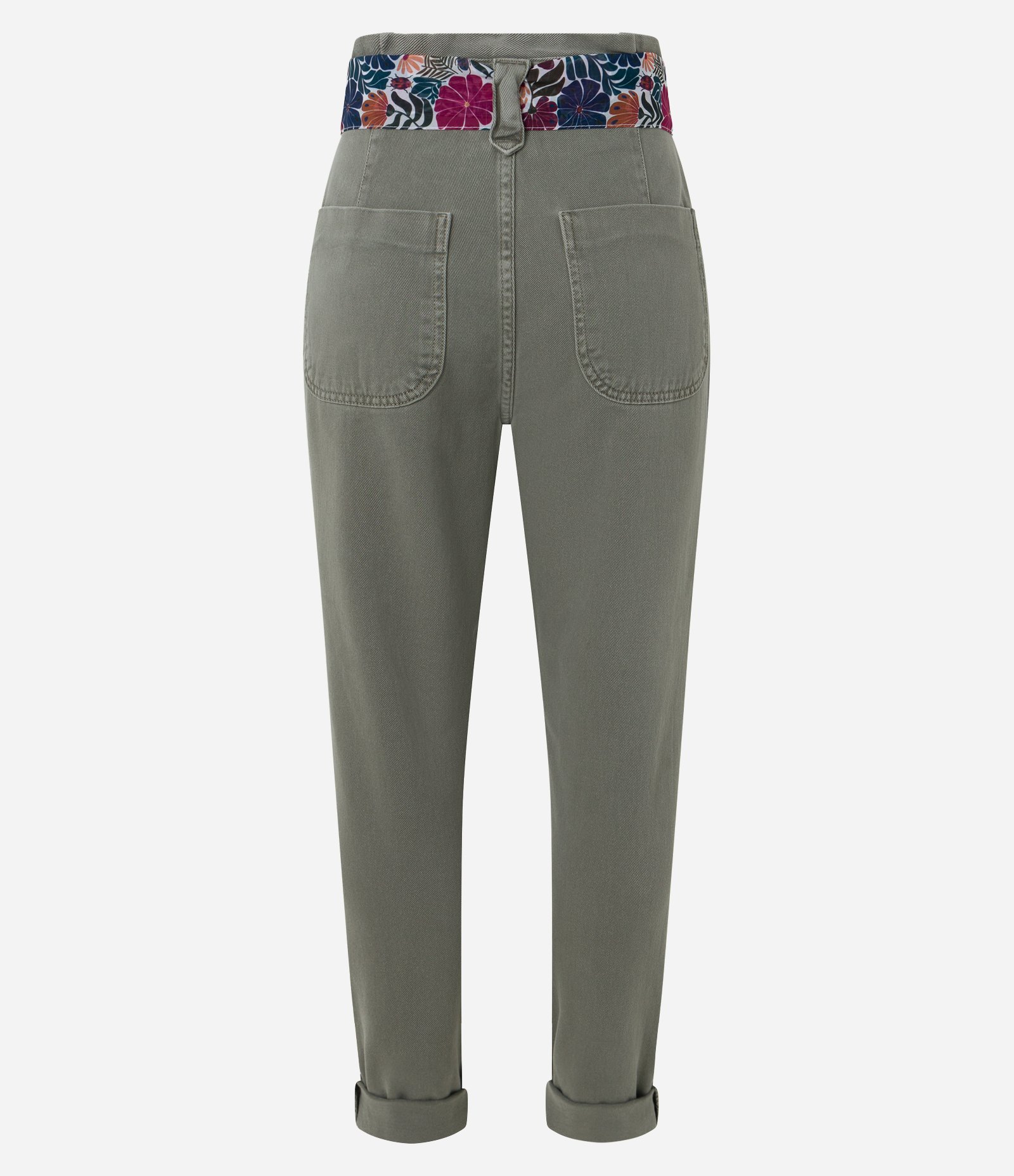 Calça Mom em Sarja com Cinto Lenço 6