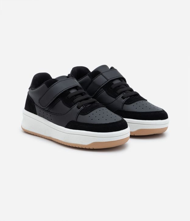 Tênis Infantil em PU com Recortes e Velcro - Tam 28 ao 37