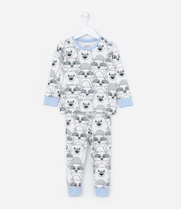 Pijama Infantil Longo em Molevisco Estampa Bichinhos - Tam 2 a 4 anos