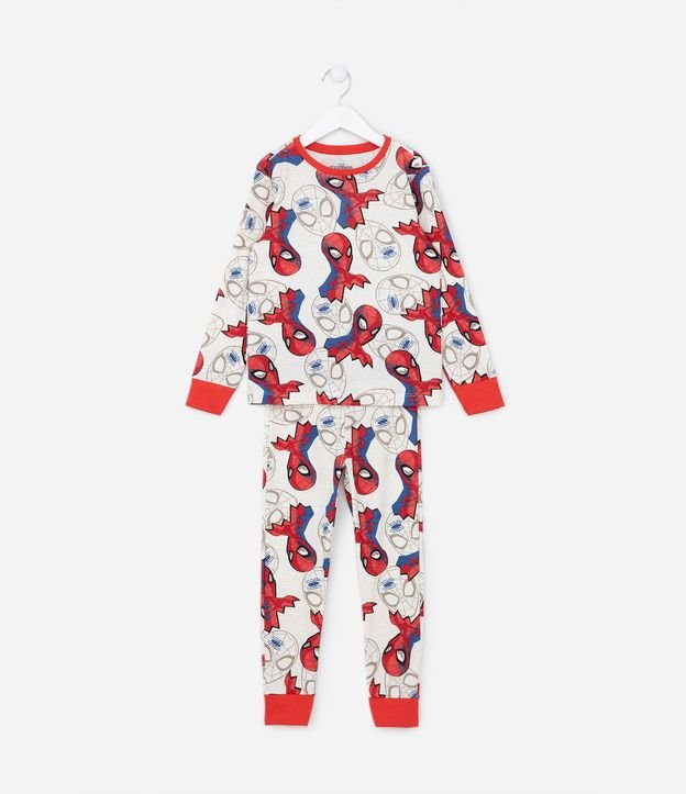 Pijama Longo Infantil com Estampa Homem Aranha - Tam 3 a 10 Anos