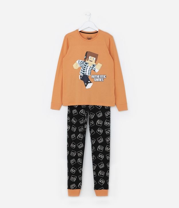 Pijama Longo Infantil com Estampa Authentic Games - Tam 5 a 14 Anos