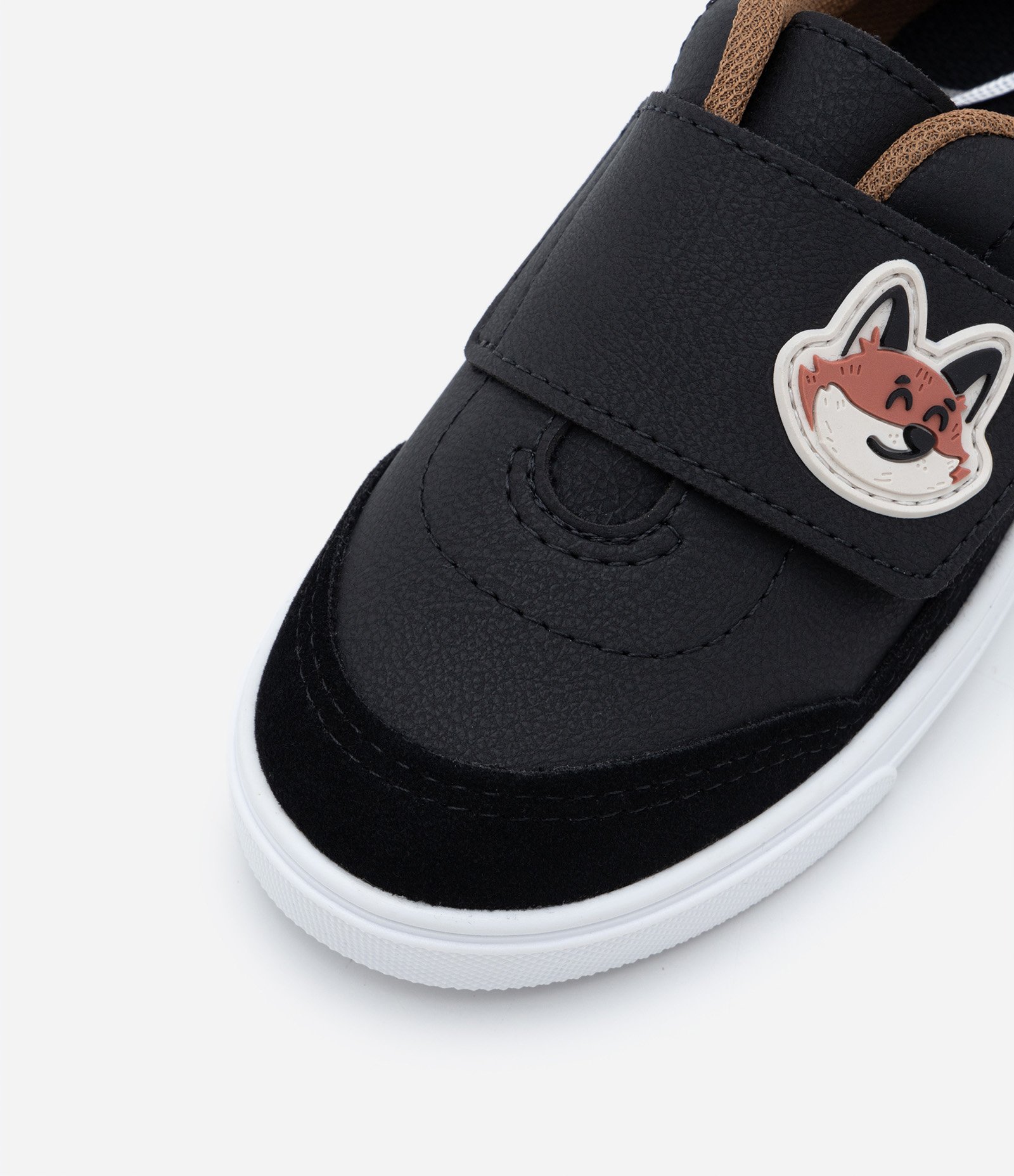 Tênis Infantil em PU com Velcro e Patch de Cachorrinho Molekinho - Tam 20 ao 26 Preto 4