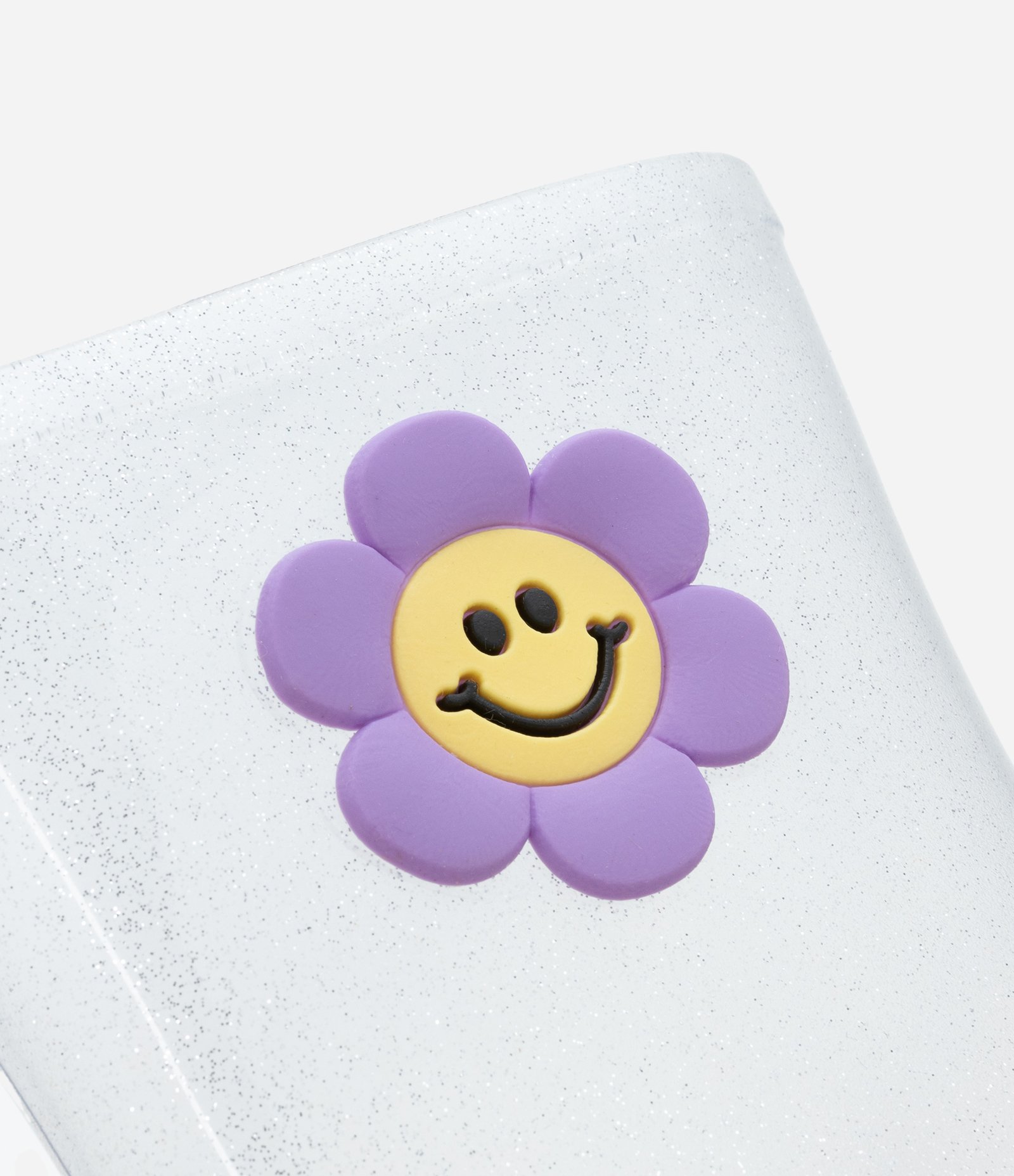 Bota Galocha Infantil com Glitter e Florzinha - Tam 21 ao 28 Transparente 3