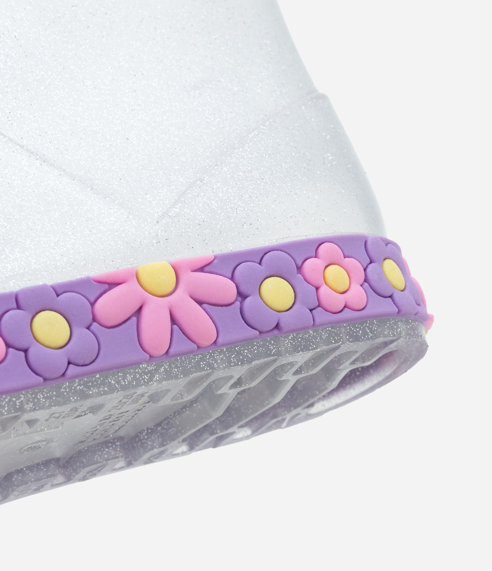 Bota Galocha Infantil com Glitter e Florzinha - Tam 21 ao 28 Transparente 4