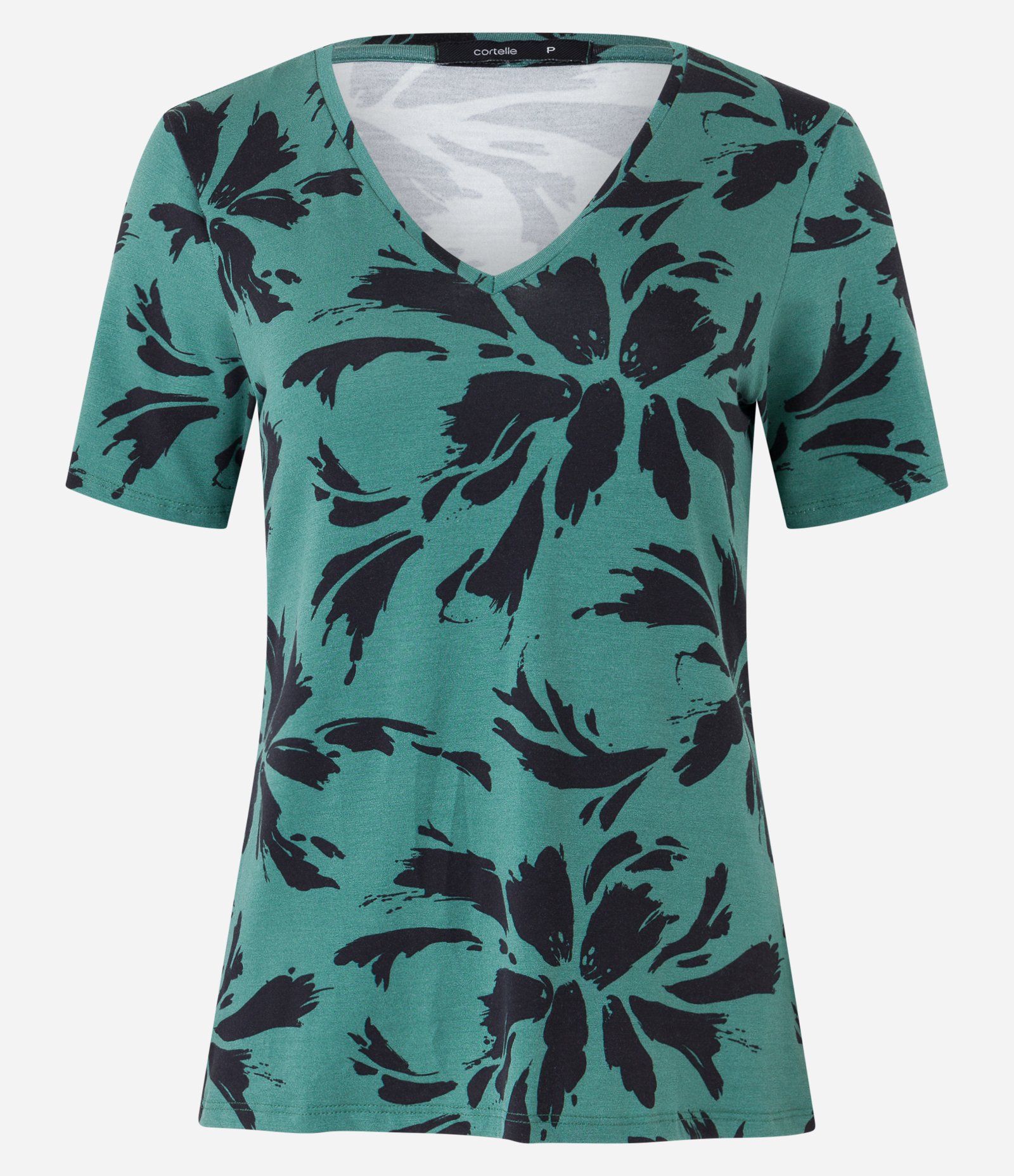 Blusa em Viscolycra com Estampa Floral Contrastante Verde 5