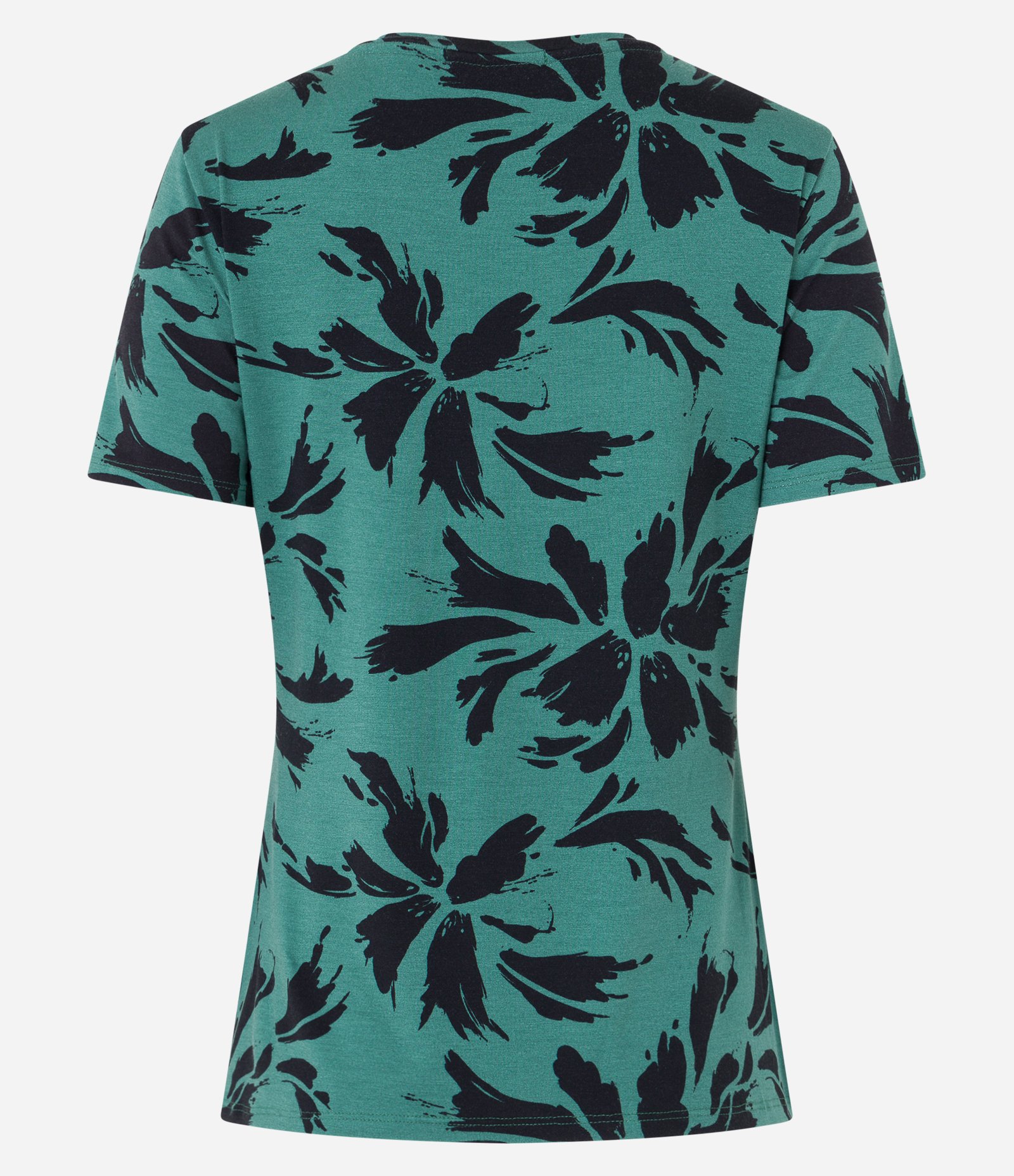 Blusa em Viscolycra com Estampa Floral Contrastante Verde 6