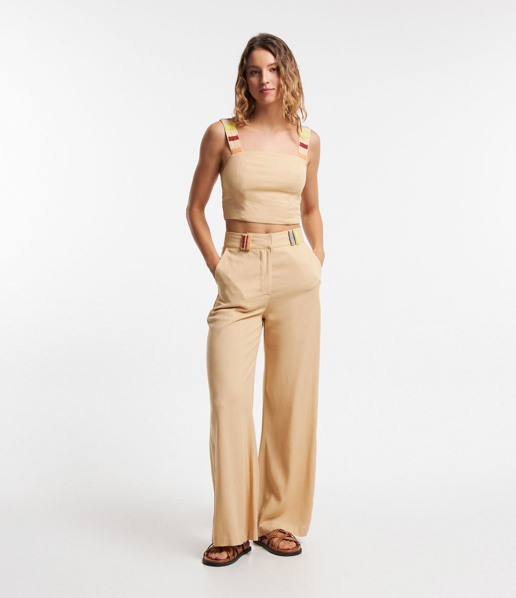 Calça Pantalona Linho CalÃ§a De Linho Feminina Renner Calça