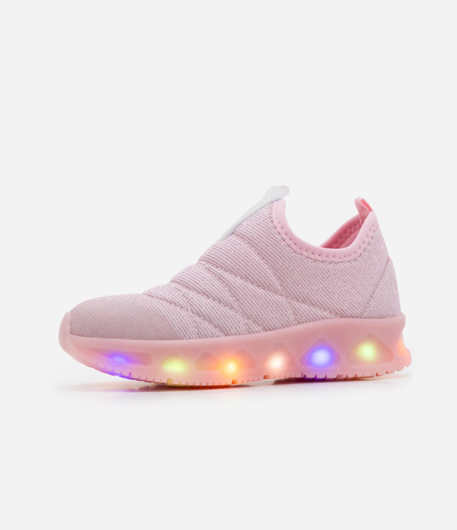 Tênis Infantil Calce Fácil com Glitter e Sola LED - Tam 20 ao 27 Rosa 1