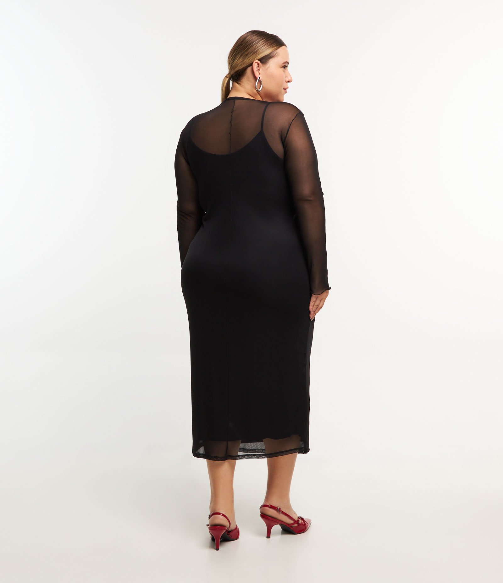 Vestido Midi em Tule Curve & Plus Size Preto 2