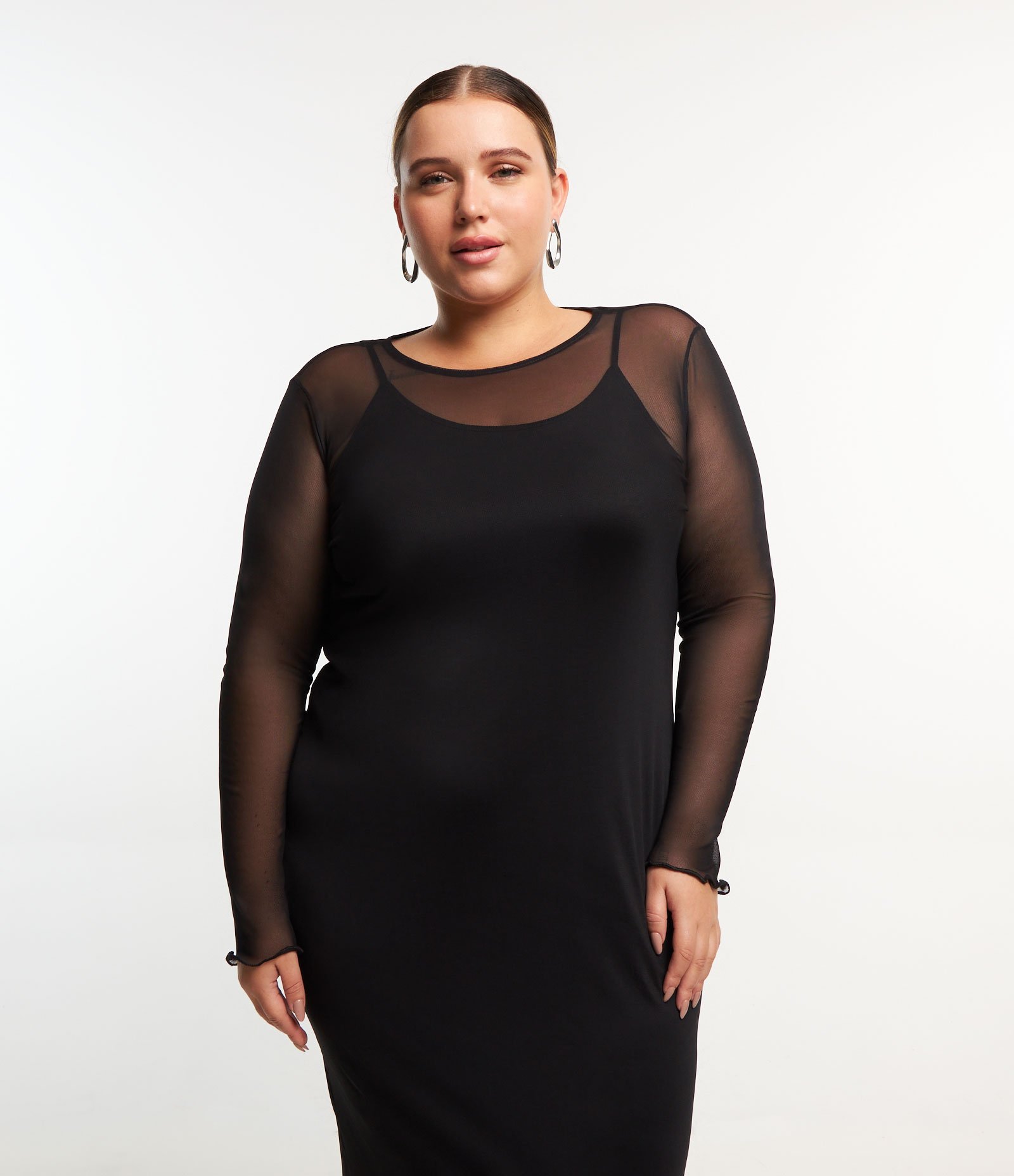 Vestido Midi em Tule Curve & Plus Size Preto 3