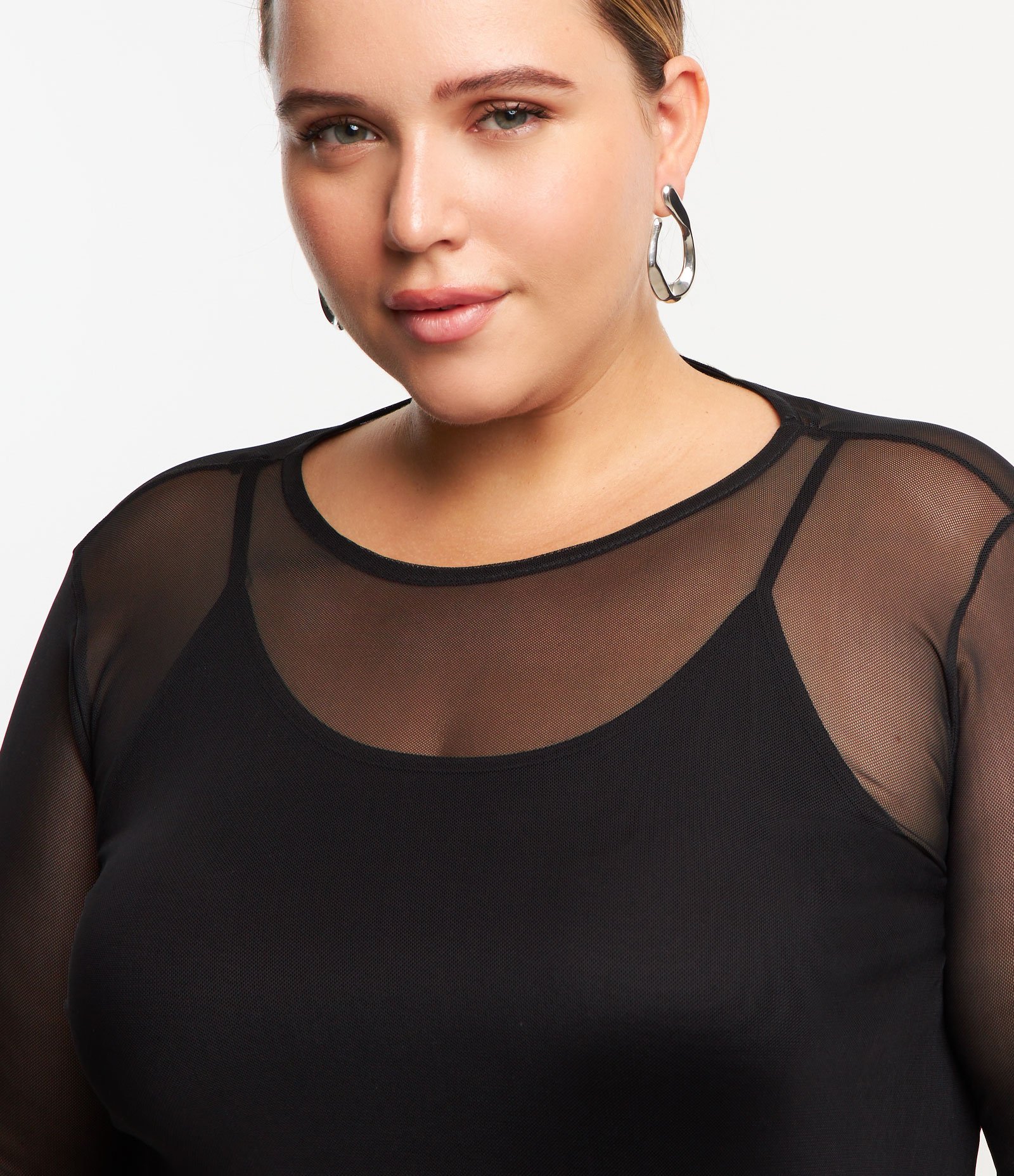 Vestido Midi em Tule Curve & Plus Size Preto 4