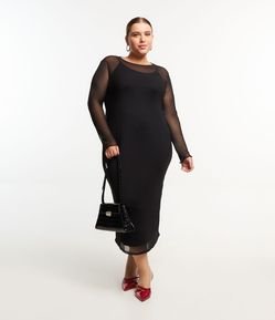 Vestido Midi em Tule Curve & Plus Size